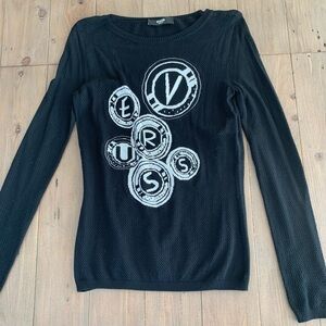 Versus by Versace women black logo sweater NWOT